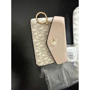 Michael Kors Signature PVC Leather Belt Bag Card Case Key Charm Set